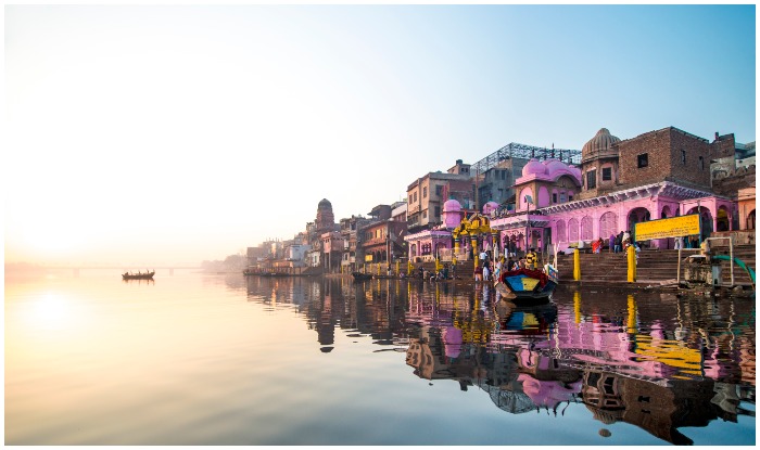 A bathing ghat in Varanasi, India.